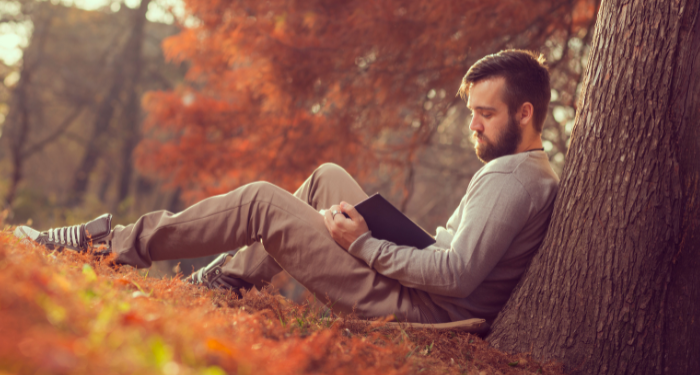 reading outside